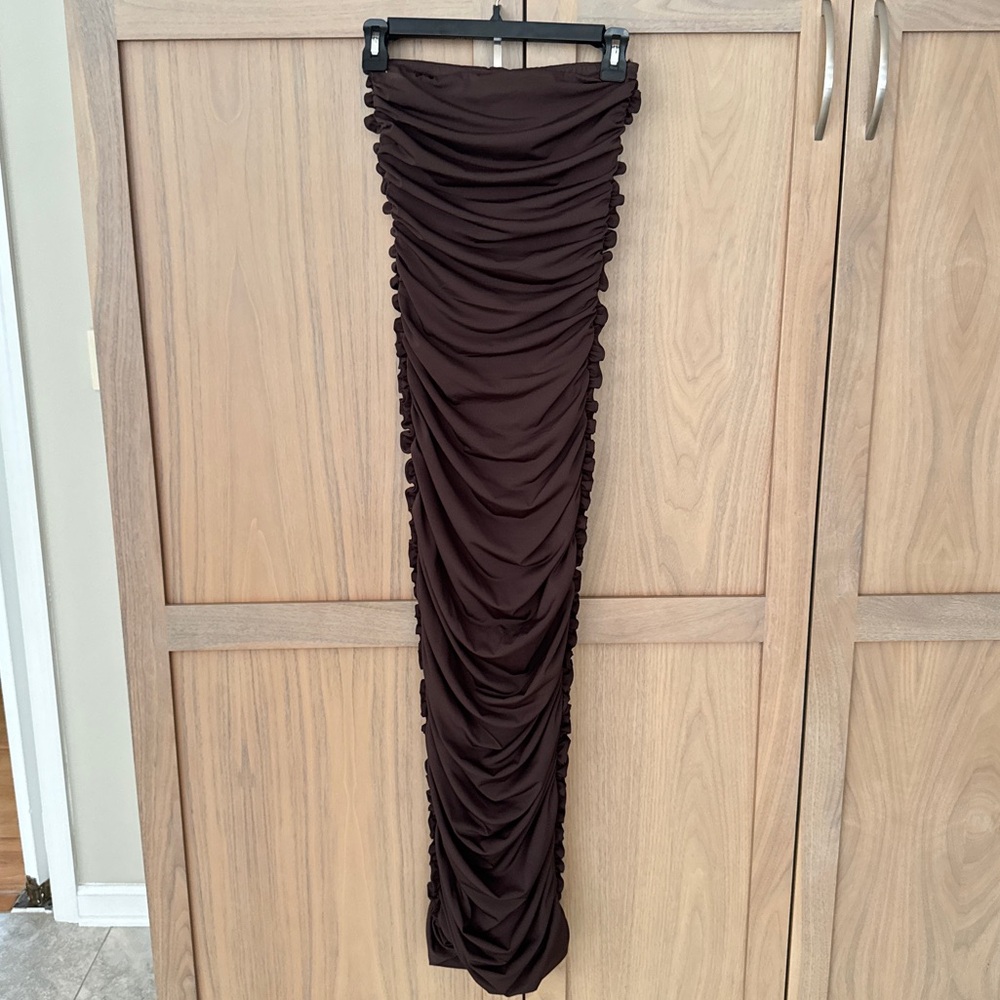 AFRM Brown Ruched Dress